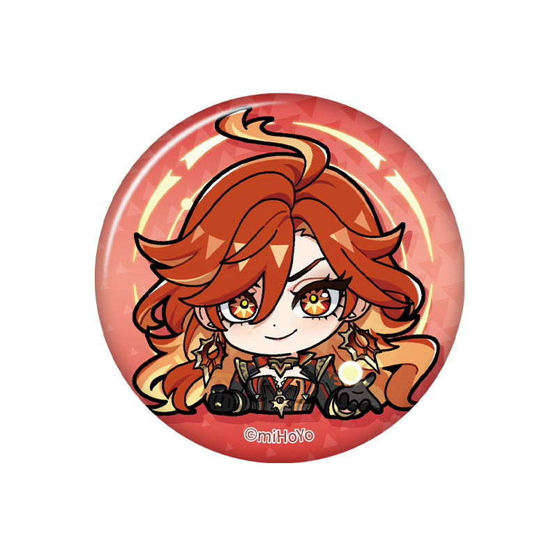 Genshin Impact Mavuika chibi emoji badge Natlan series glossy character pin
