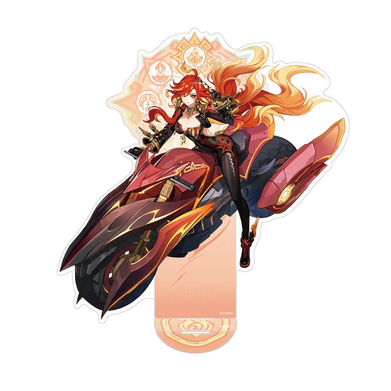 Mavuika acrylic standee from Genshin Impact Natlan Series featuring detailed action themed display artwork