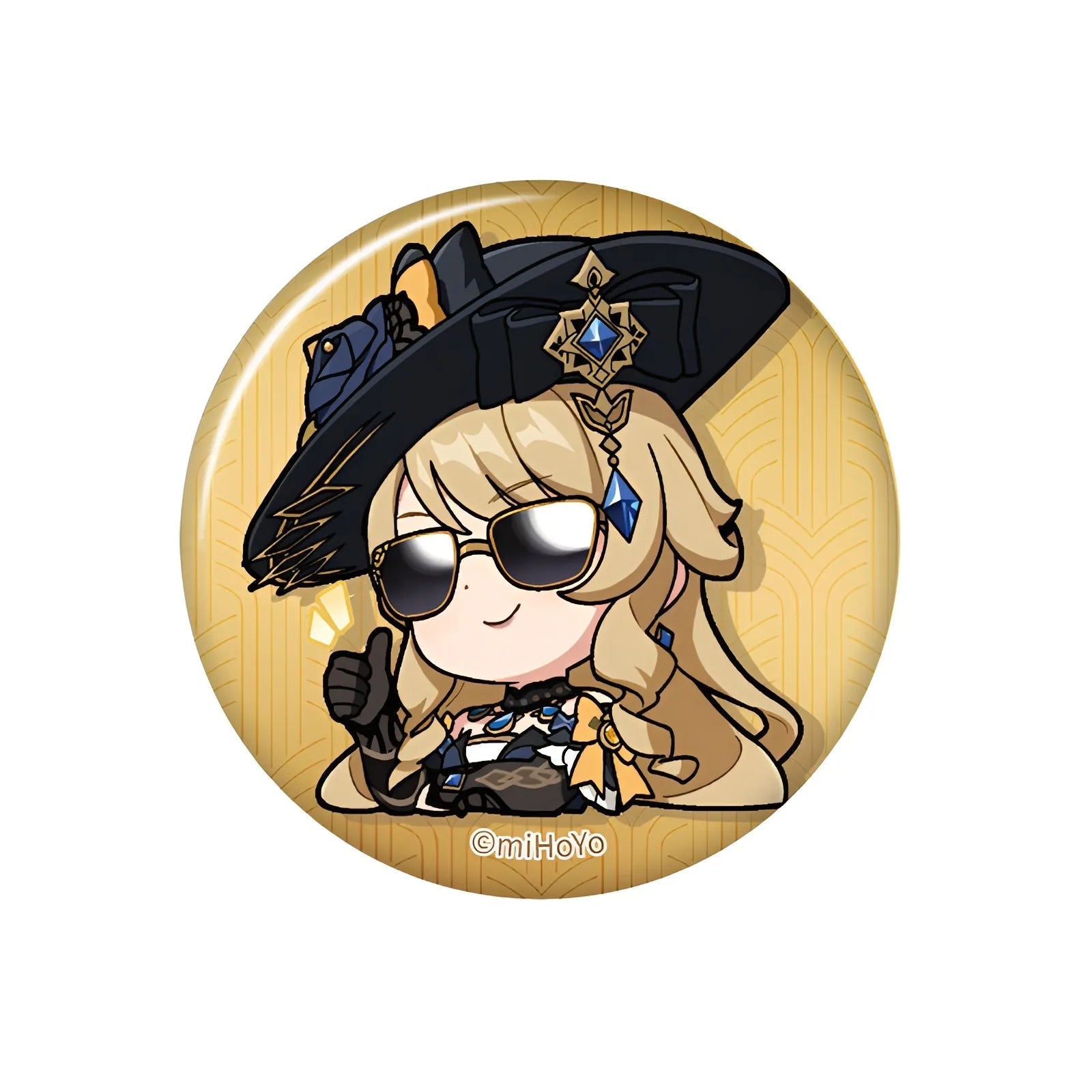 genshin impact navia q version emoji badge front view