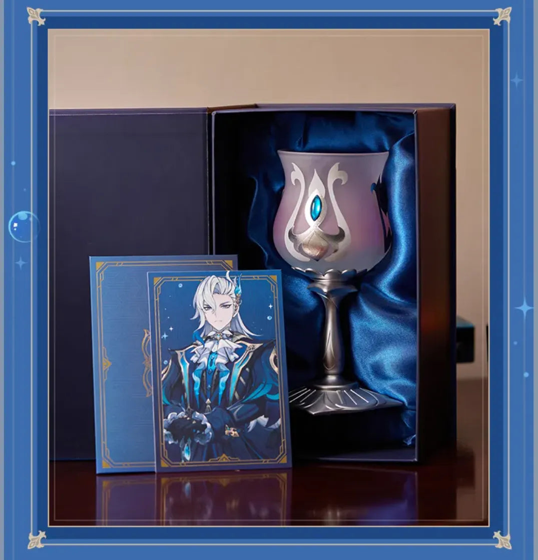Neuvillette goblet gift box accessories including greeting card and envelope from Genshin Impact