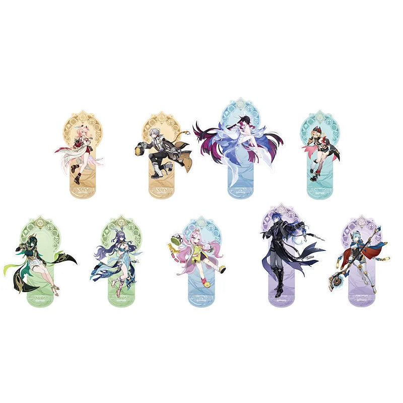 Genshin Impact Nod-Krai Character Acrylic Stand Series featuring Ineffa Aino Lauma Flins Nefer Jahoda Columbina Illuga and Linnea