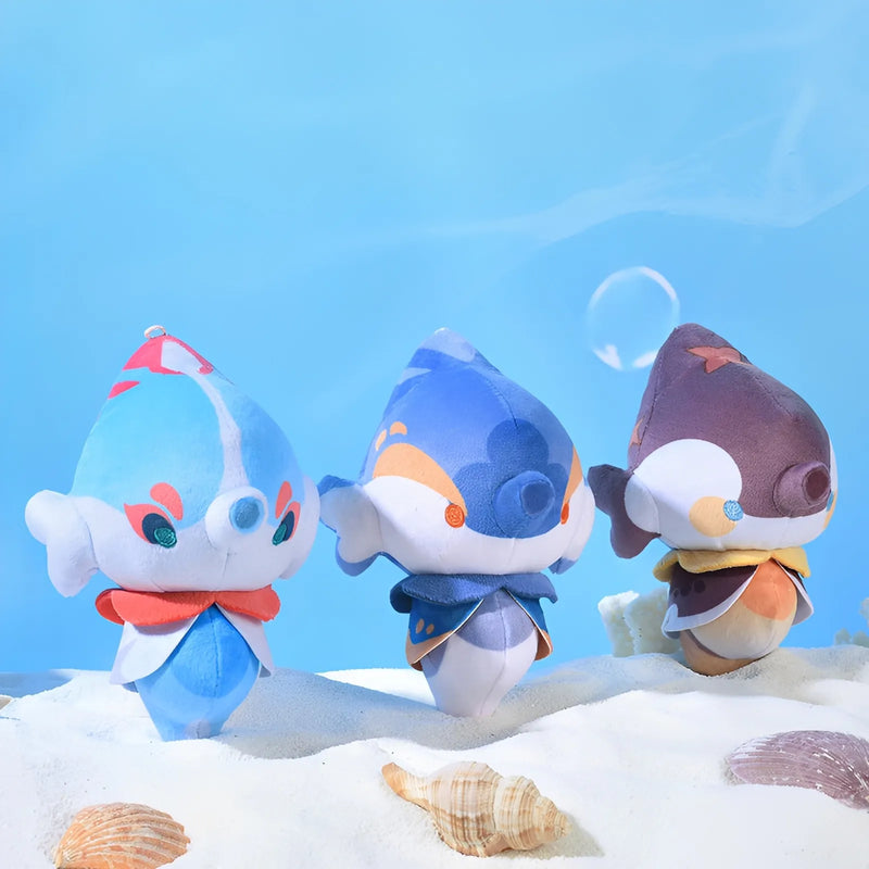 Genshin Impact Ocean Series seahorse plush keychain back view stitching and structure