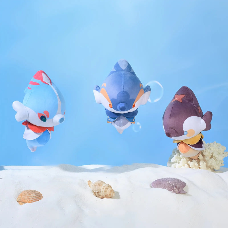 Genshin Impact Ocean Series seahorse plush keychain front view showing shape and details