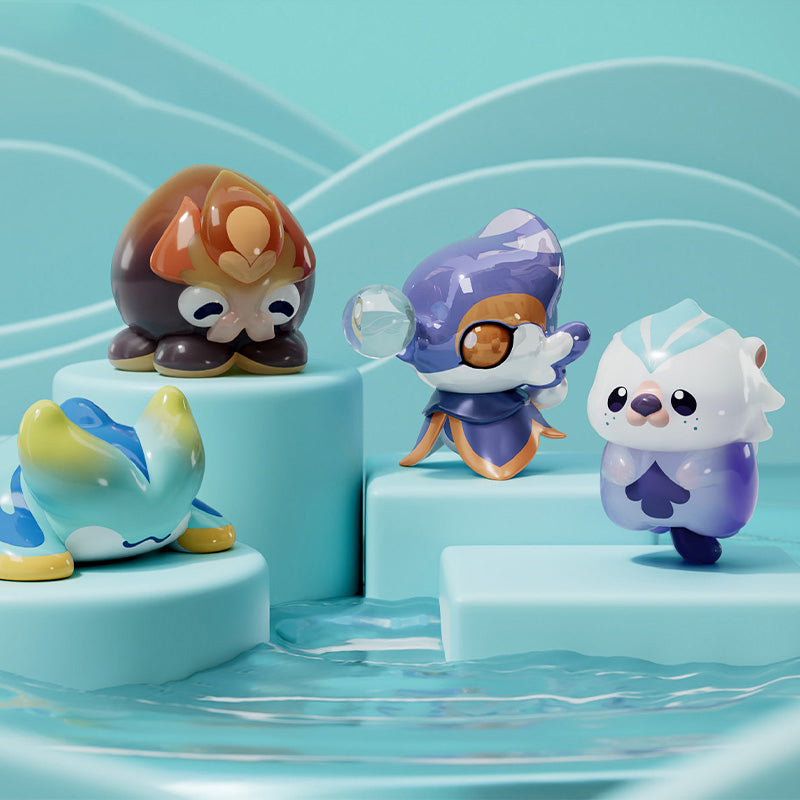 Genshin Impact Ocean Series electroplated and pearl glow strange creatures collectible mini figures