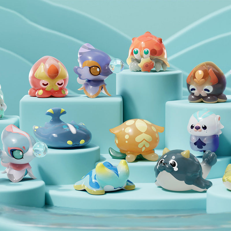 Genshin Impact Ocean Series translucent version strange creatures mini figures with glossy finish