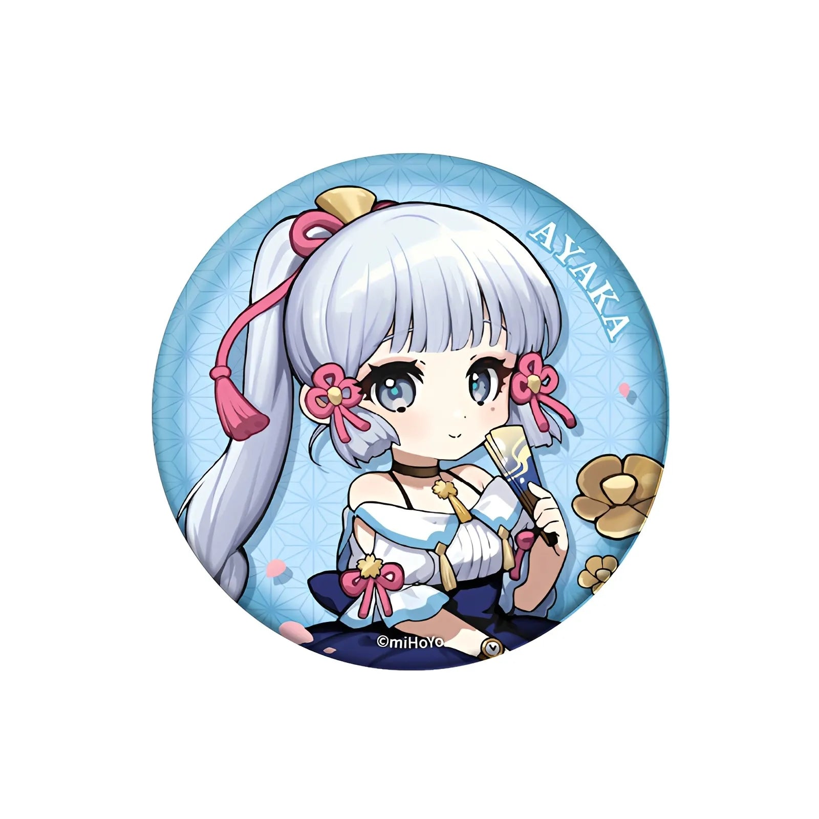 Genshin Impact Outing Series chibi badge Kamisato Ayaka collectible pin
