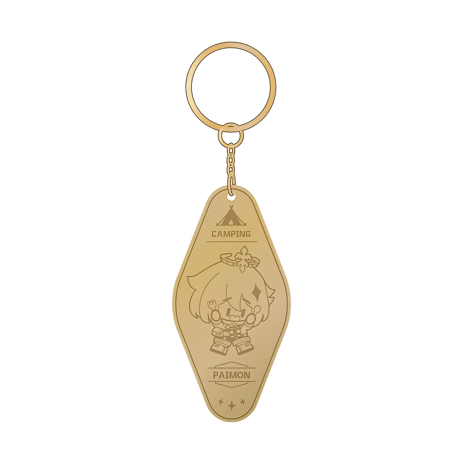 Genshin Impact Paimon go camping keychain cute chibi enamel pendant accessory collectible gift