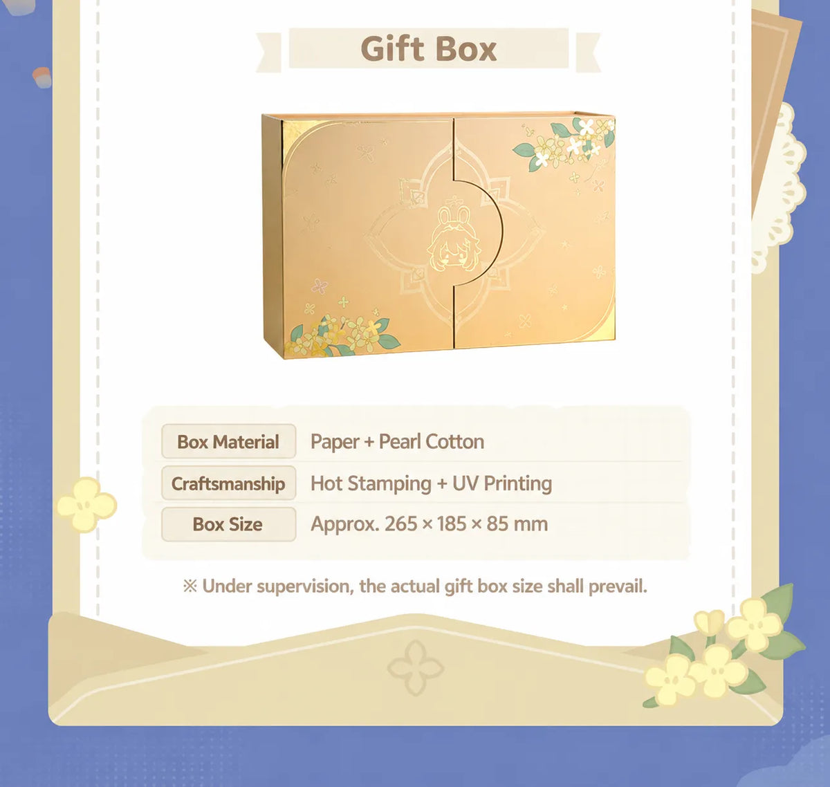 Paimon Little Moon Rabbit gift box with pastries and plush keychain