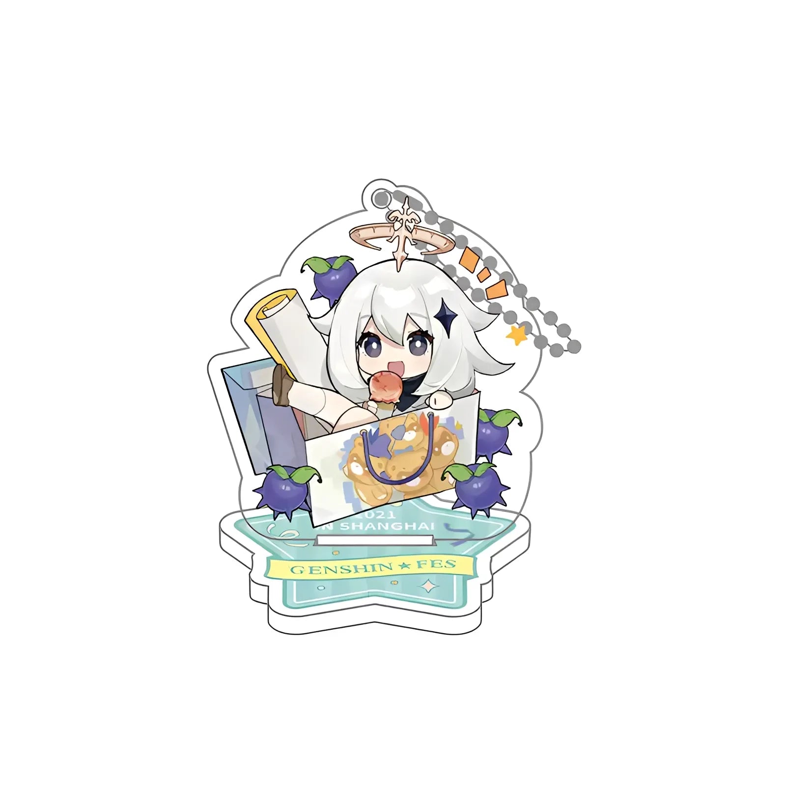 Genshin Impact Paimon acrylic stand keychain new year convergence cute chibi figure charm