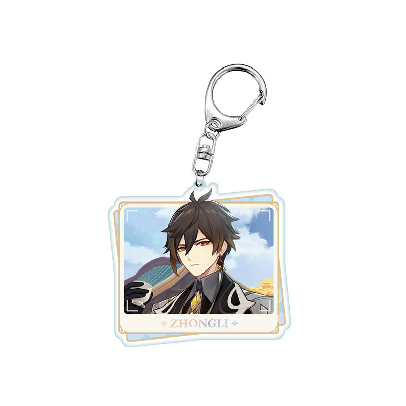 Genshin Impact PV Series acrylic keychain featuring Zhongli character design