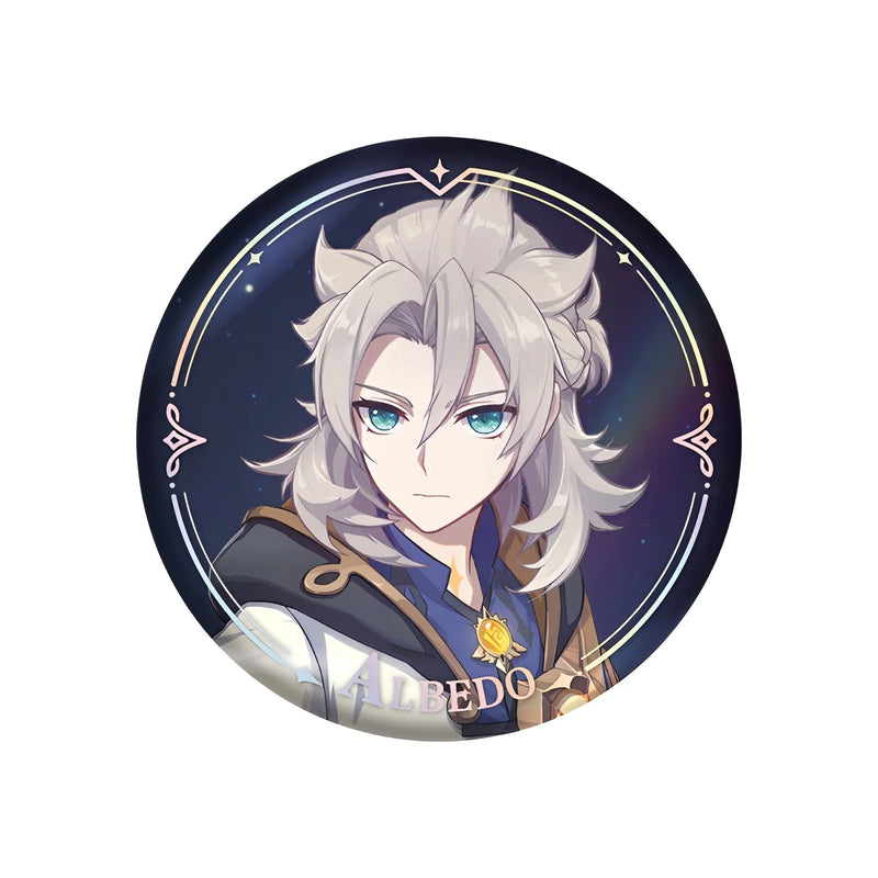 Genshin Impact PV Series badge featuring Albedo character design