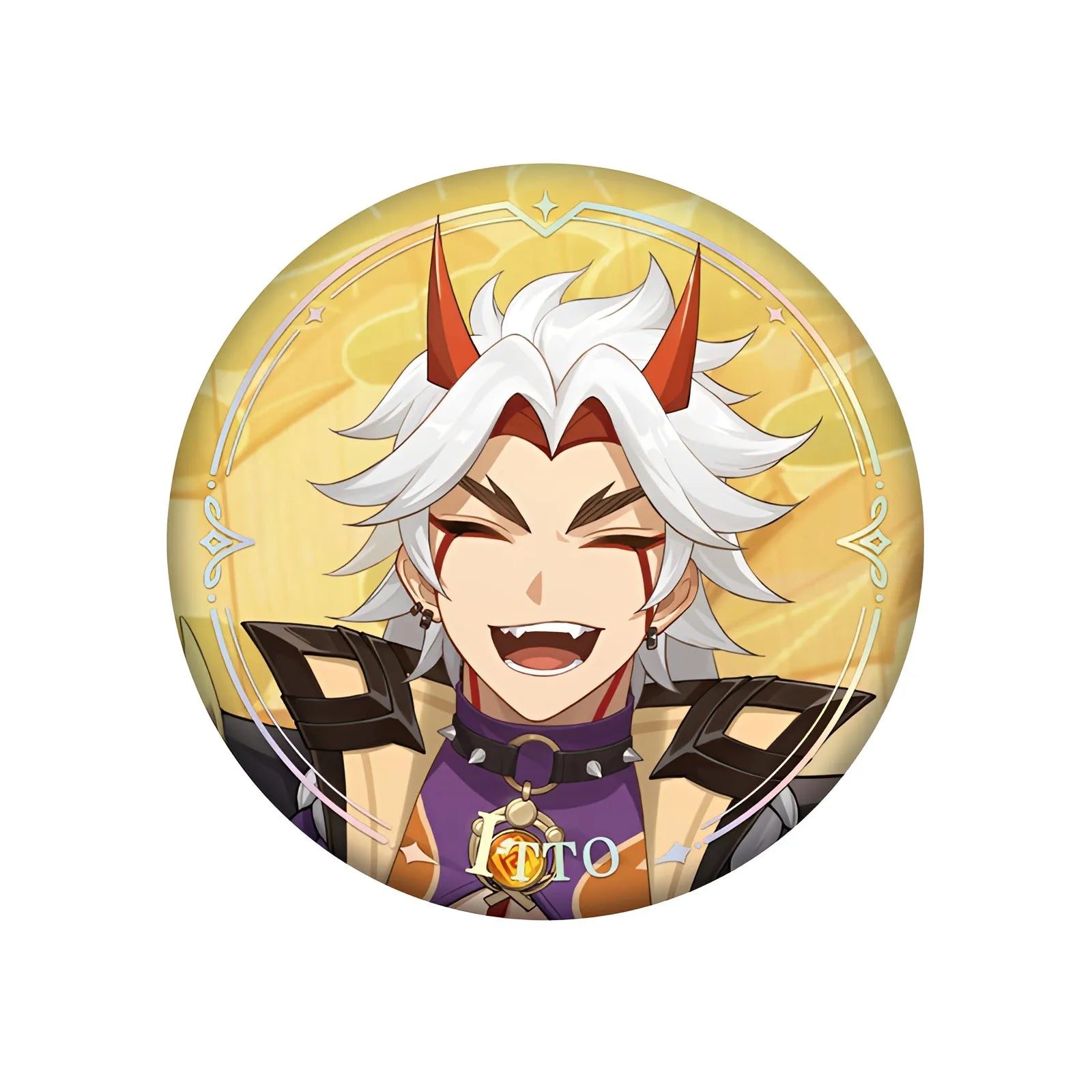 Genshin Impact PV Series badge featuring Arataki Itto character design
