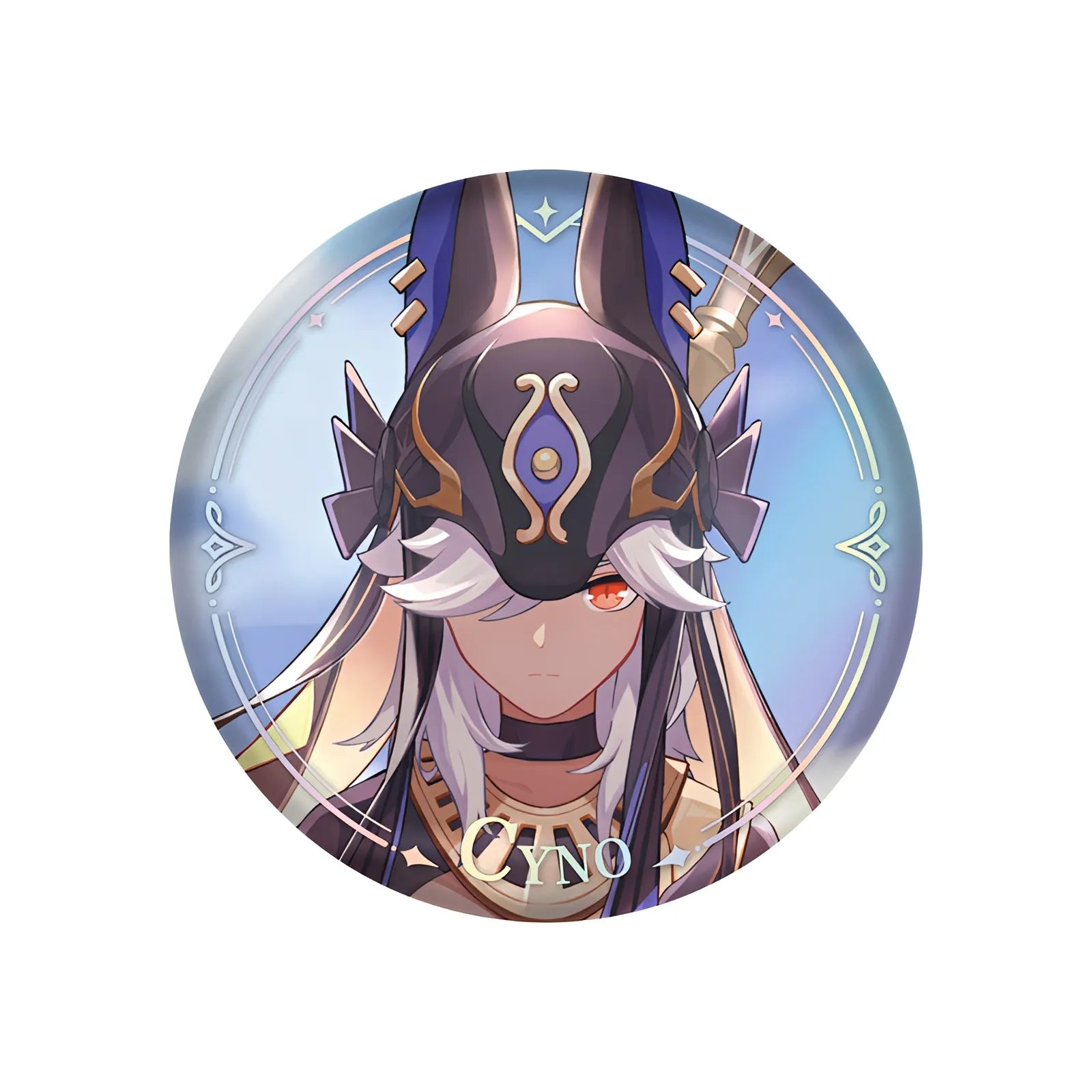 Genshin Impact PV Series badge featuring Cyno character design