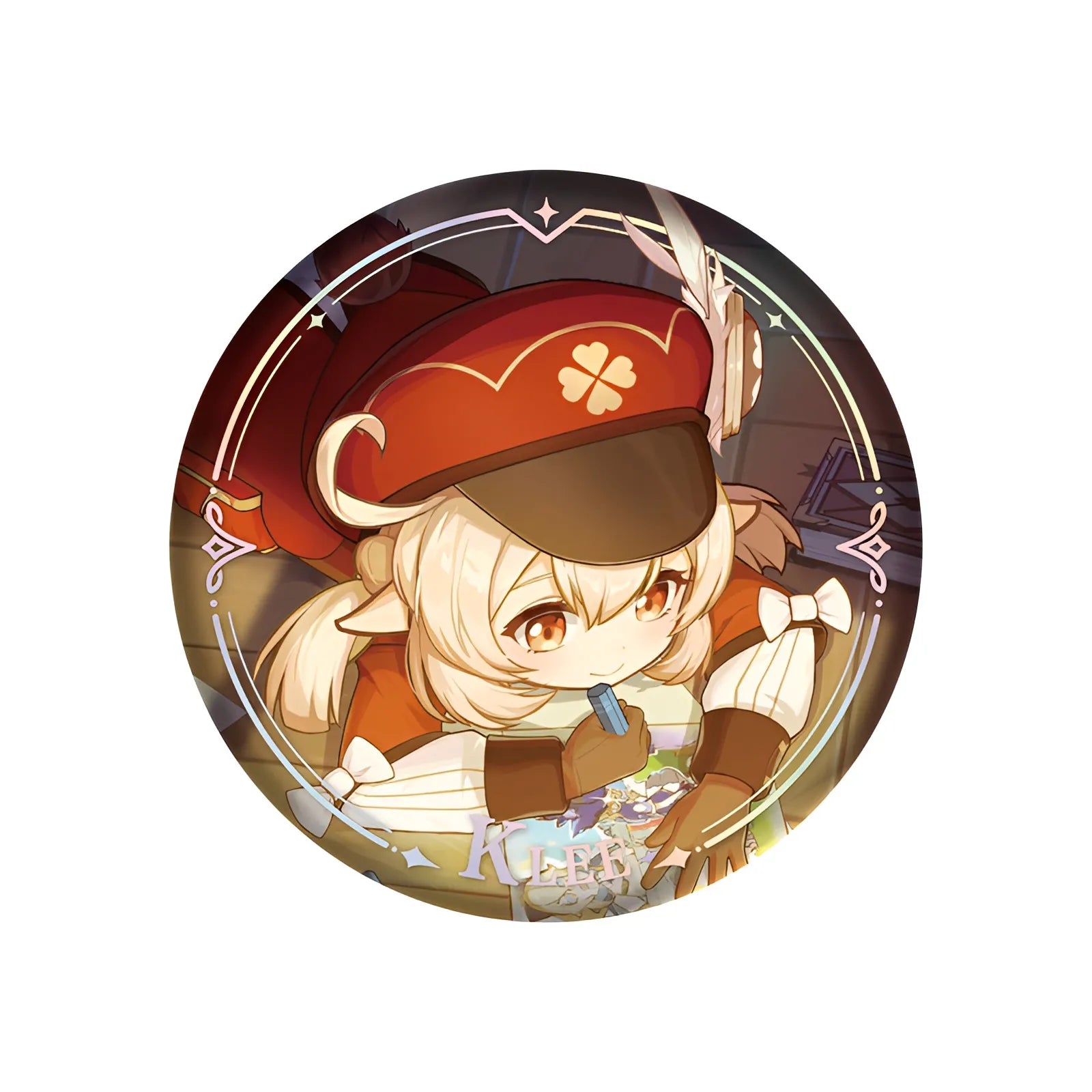 Genshin Impact PV Series badge featuring Klee character design