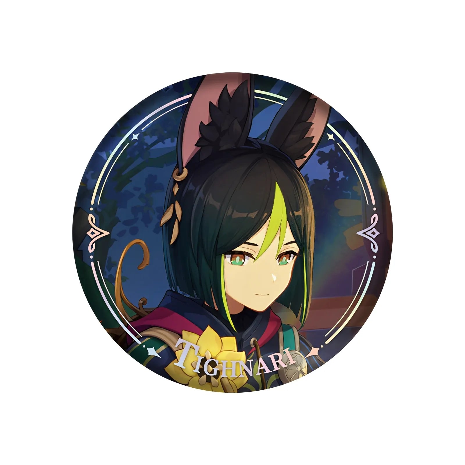 Genshin Impact PV Series badge featuring Tighnari character design