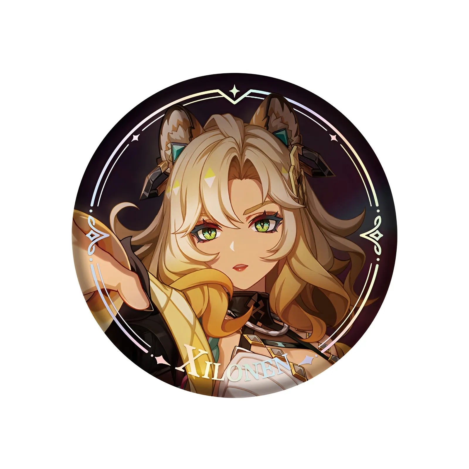 Genshin Impact PV Series badge featuring Xilonen character design