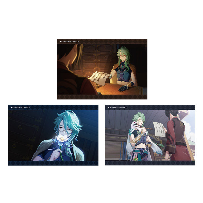 Genshin Impact PV Series photo cards featuring Baizhu character artwork