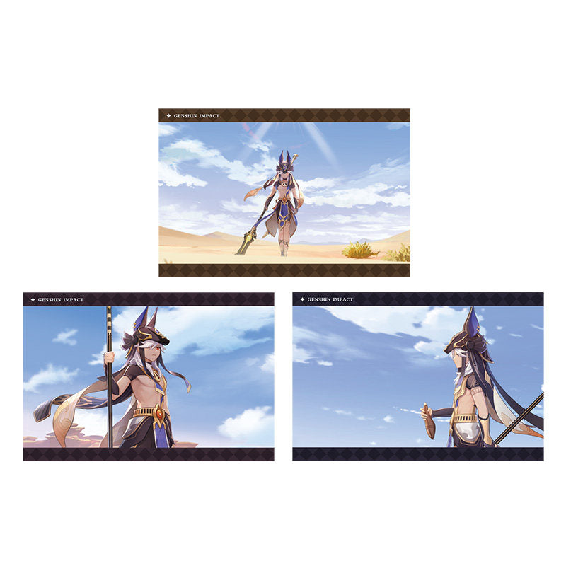 Genshin Impact PV Series photo cards featuring Cyno character artwork