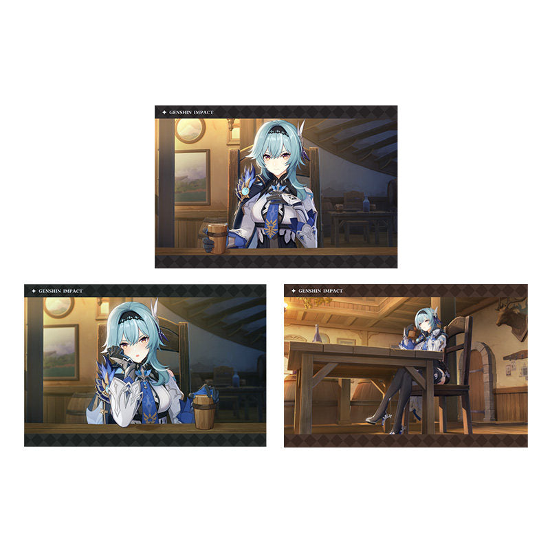 Genshin Impact PV Series photo cards featuring Eula character artwork