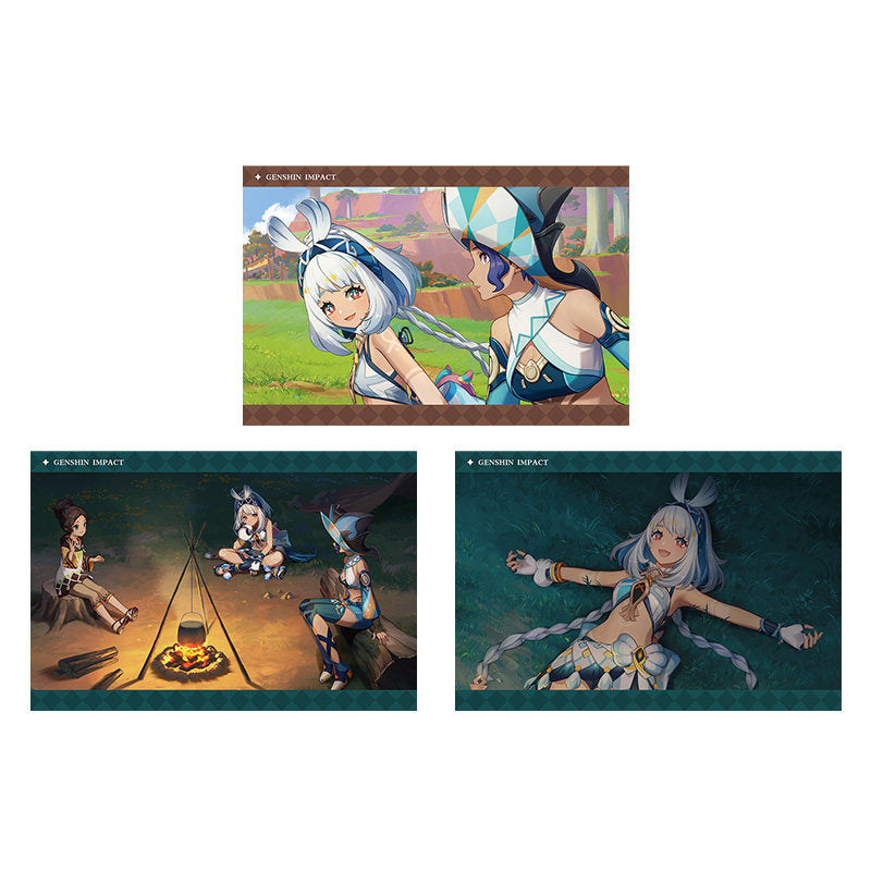 Genshin Impact PV Series photo cards featuring Mualani character artwork