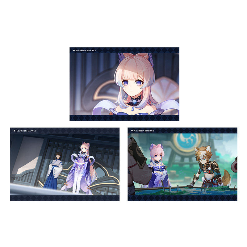 Genshin Impact PV Series photo cards featuring Sangonomiya Kokomi character artwork