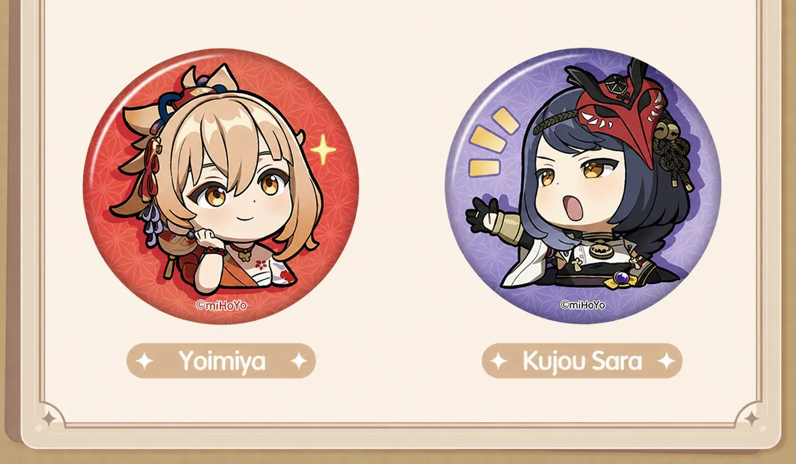 Genshin Impact Q Version Expression Badge Series tinplate badge material detail