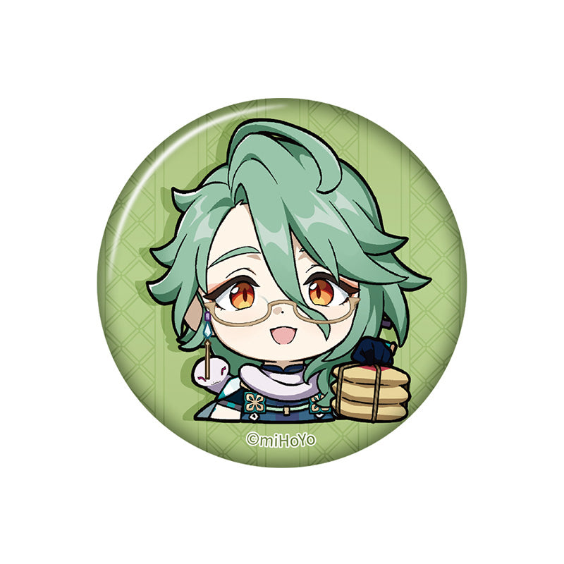 Genshin Impact Q Version Expression Badge Series Liyue Baizhu chibi badge pearl gloss finish