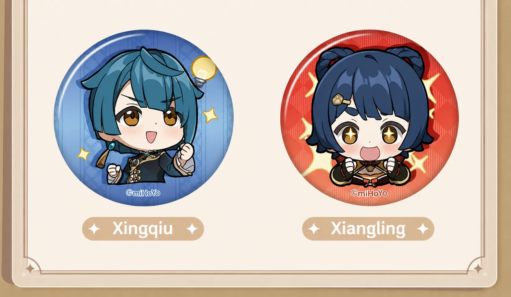 Genshin Impact Q Version Expression Badge Series tinplate badge material detail