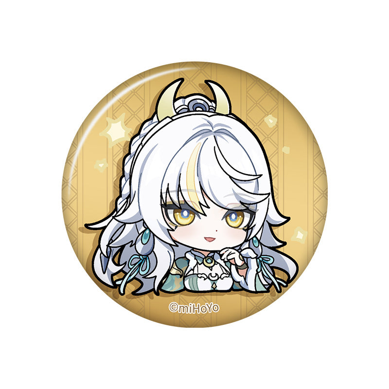 Genshin Impact Q Version Expression Badge Series Liyue Zibai chibi badge pearl gloss finish