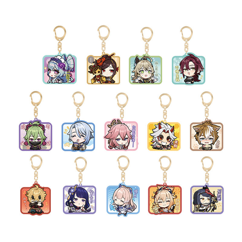 Genshin Q Version Expression Series Inazuma acrylic keychain collection featuring chibi character designs