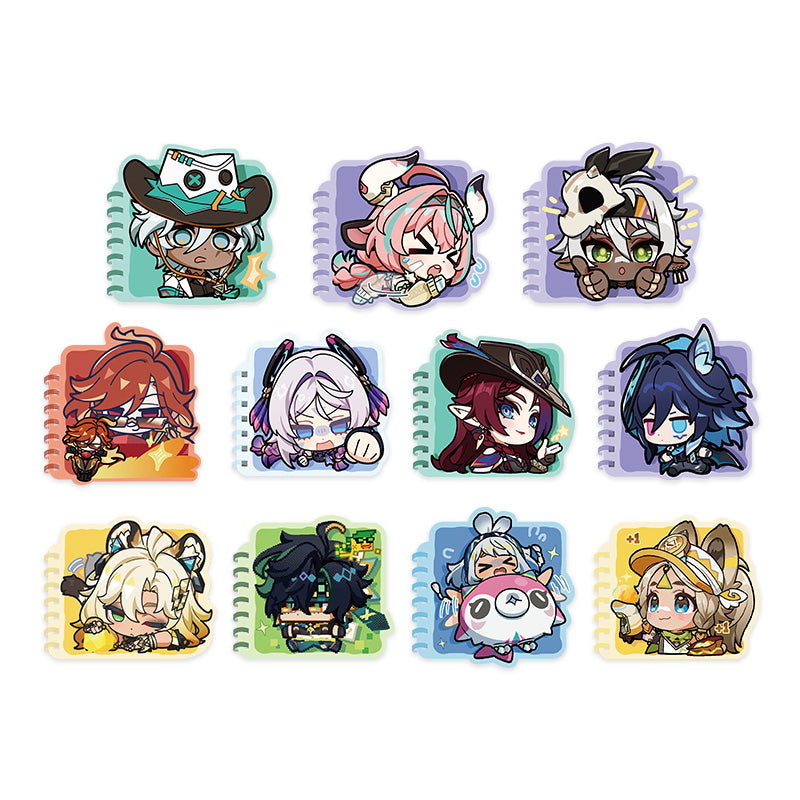 Genshin Q Version Expression Series Natlan spiral notepad collection featuring multiple chibi character designs