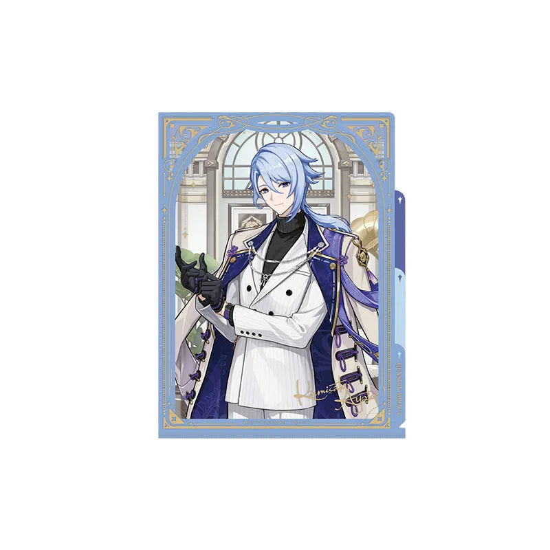 Kamisato Ayato multi-layer document folder from the Resplendent Feast series with decorative blue and gold themed artwork