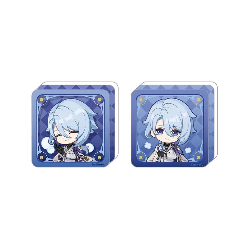Kamisato Ayato self-adhesive acrylic block from the Resplendent Feast series featuring chibi stamp style display artwork
