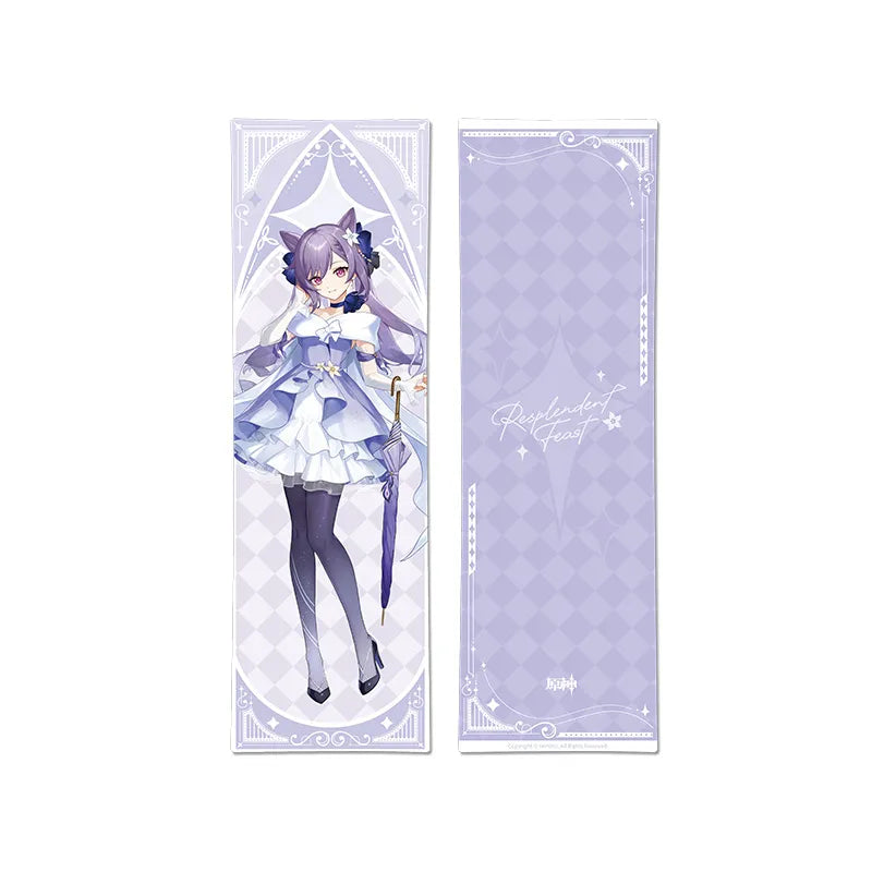 Genshin Impact Keqing Resplendent Feast character body pillow featuring graceful lavender themed formal outfit artwork