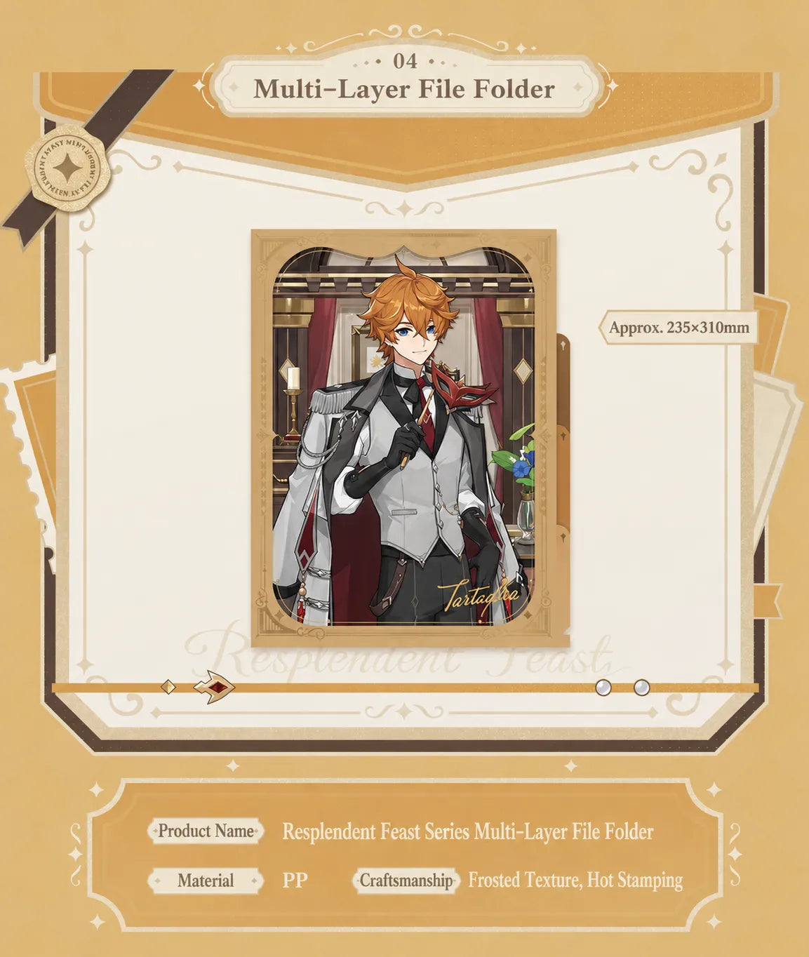 Genshin Impact Tartaglia magnetic acrylic photo frame standee with removable accessories
