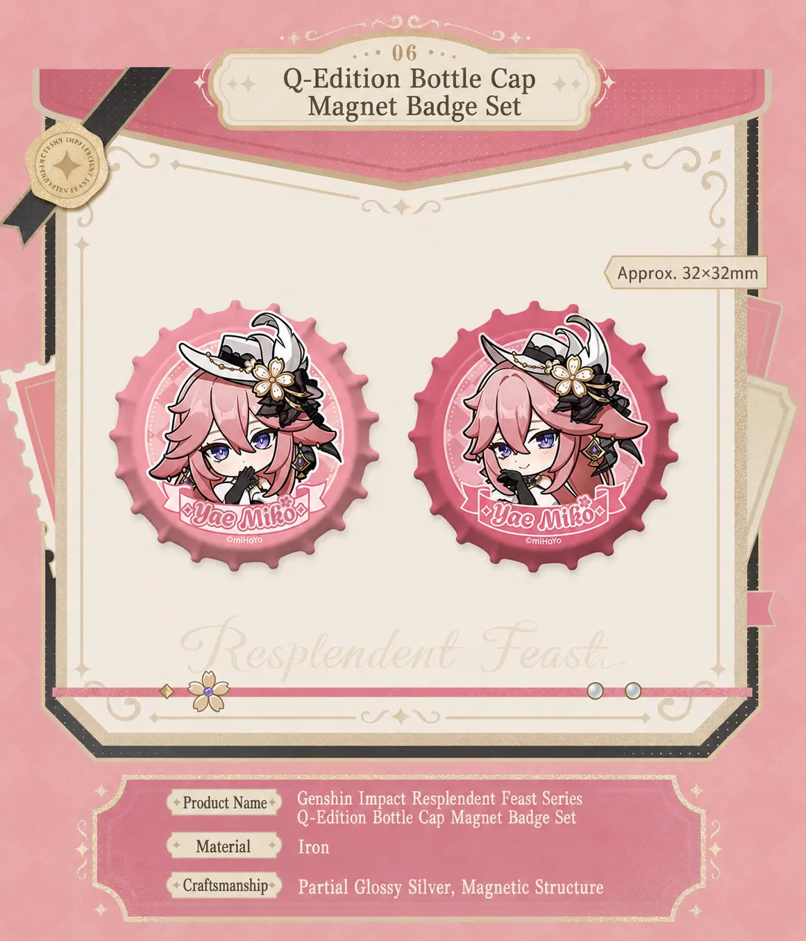 Genshin Impact Resplendent Feast Yae Miko chain storage bag accessory organizer details