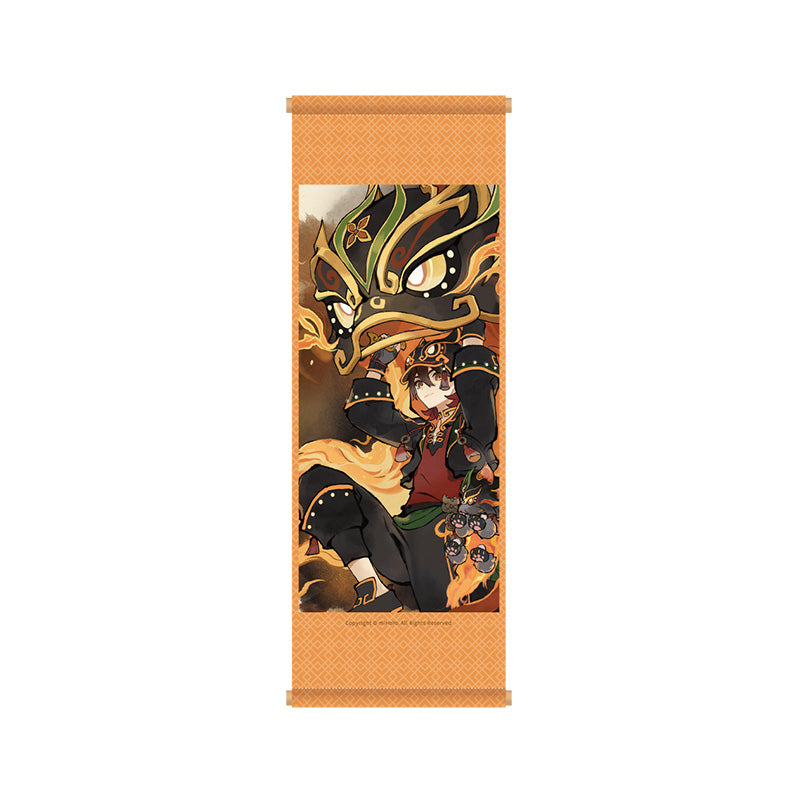 Genshin Impact Rousing Lion Dance mini wall scroll featuring Gaming Lion Dance Spring Breeze style