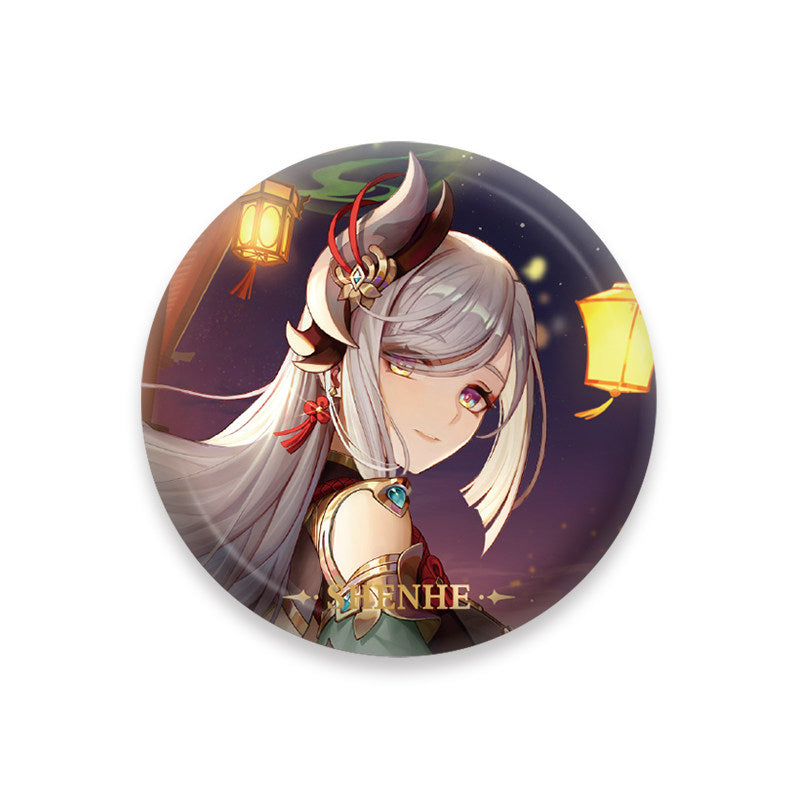 Genshin Impact Shenhe character badge anime collectible pin