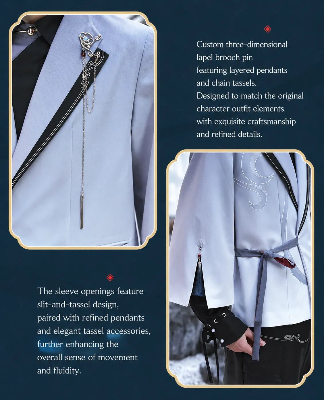 Genshin Impact Shenhe leisure outerwear featuring elegant gradient artwork and flowing design details