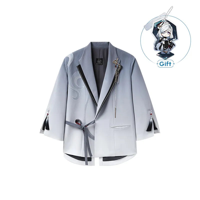 Genshin Impact Shenhe themed impression series leisure outerwear isolated on white background