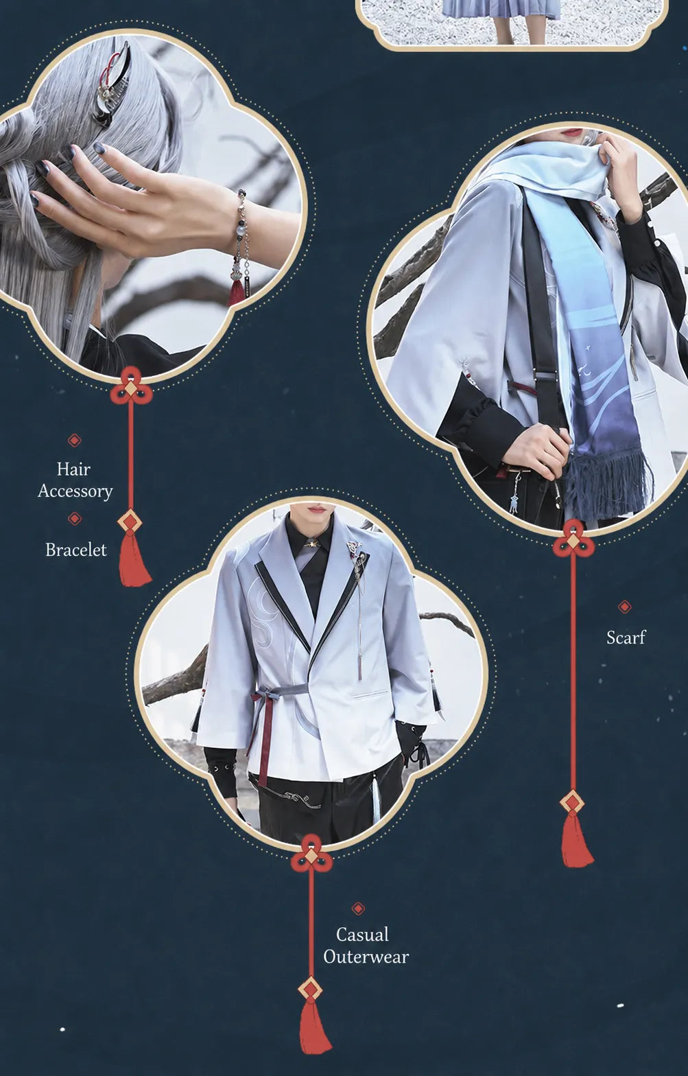 Genshin Impact Shenhe casual shirt front flat display apparel showcase