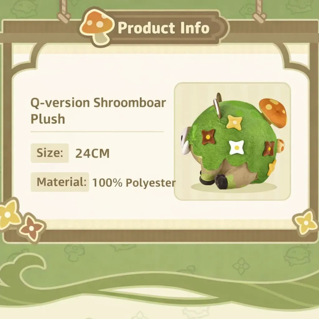 Genshin Impact Shroomboar plush removable mushroom accessory detail