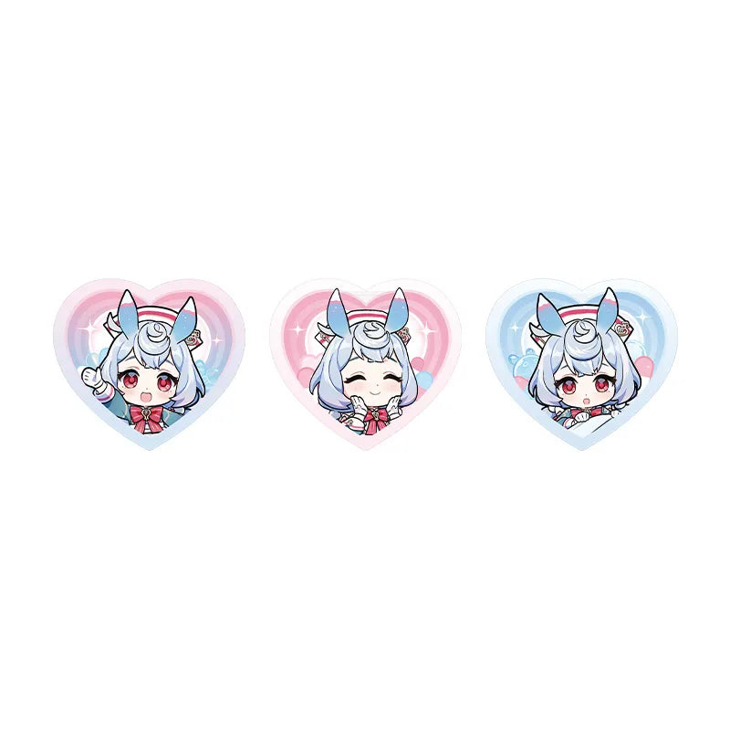 Genshin Impact Sigewinne acrylic clip set featuring three cute expression designs in pastel colors