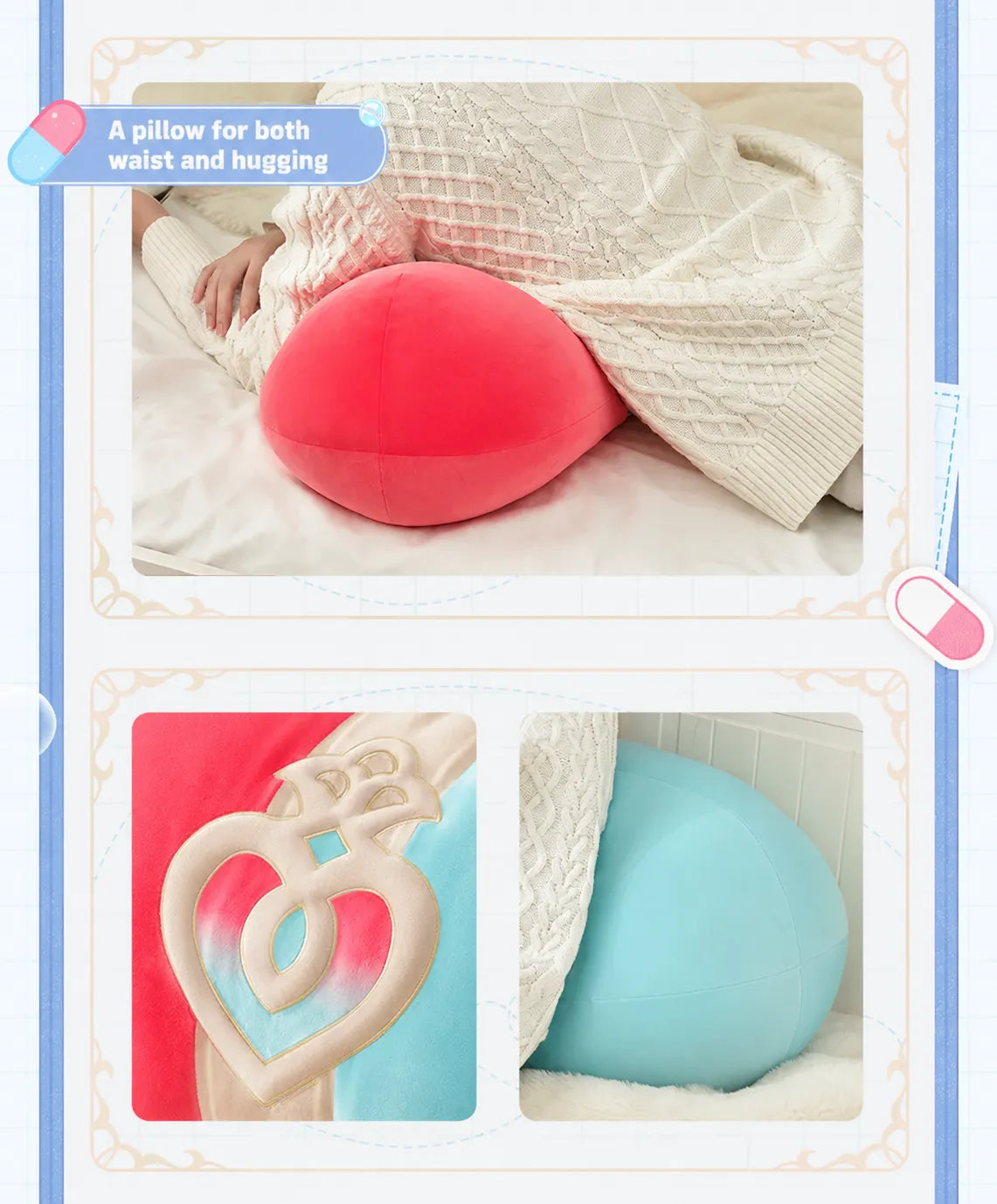 Sigewinne capsule pillow embroidery heart detail design