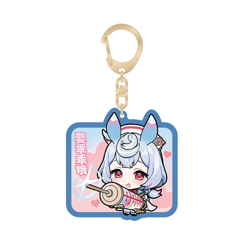 genshin impact sigewinne q version emoji keychain front view