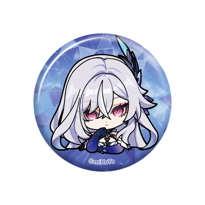 Genshin Impact Skirk emoji series badge chibi expression design tinplate collectible