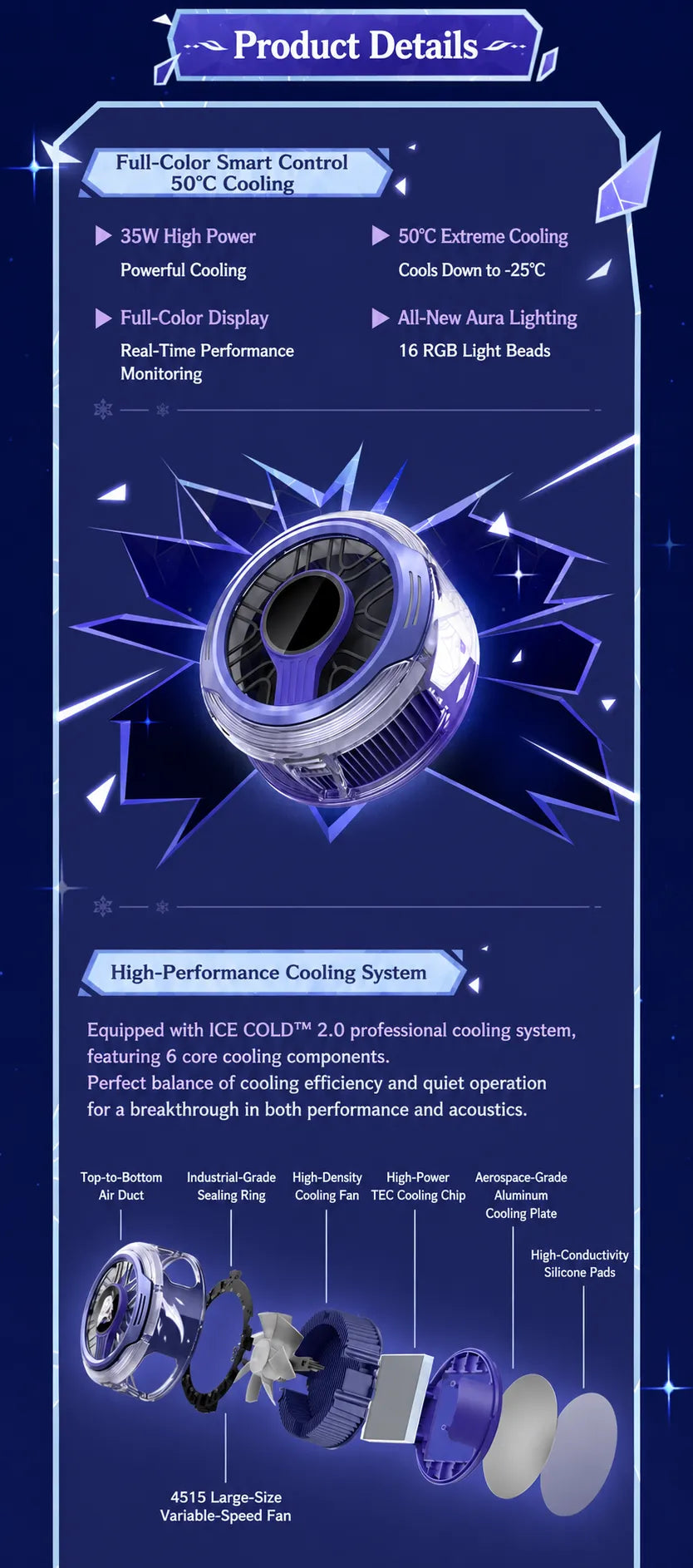Skirk Rimebound Realm phone cooler ultra-thin heatsink and TEC cooling design