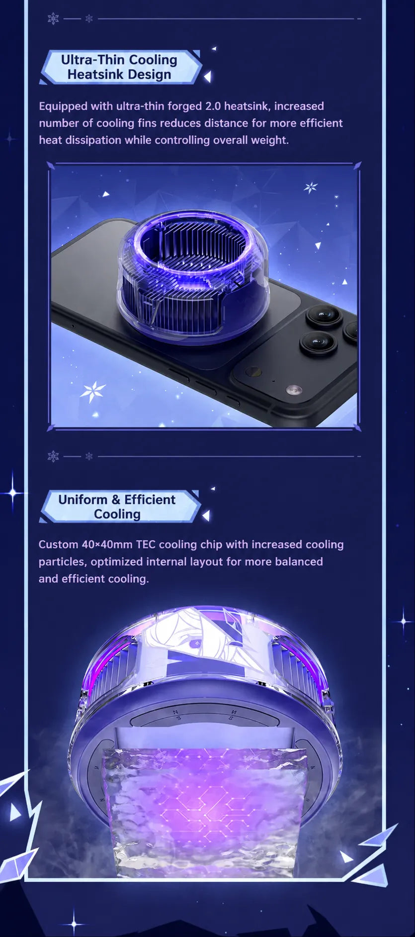 Skirk phone cooler 4515 variable-speed fan and low-noise cooling performance