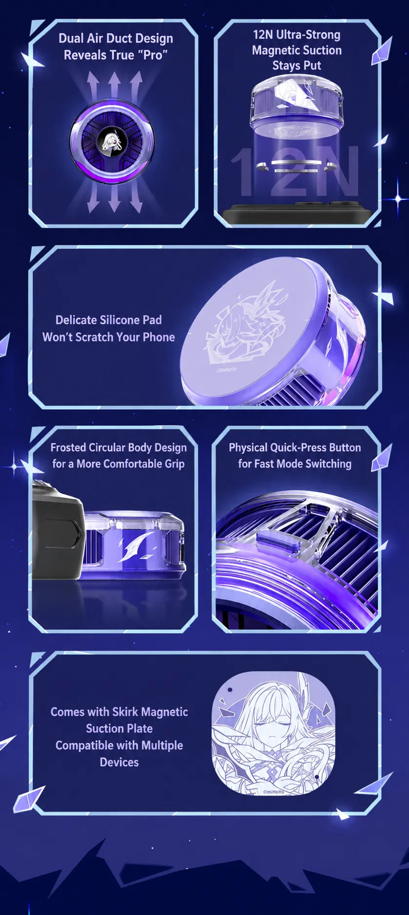 Skirk Rimebound Realm phone cooler compatibility and usage notes