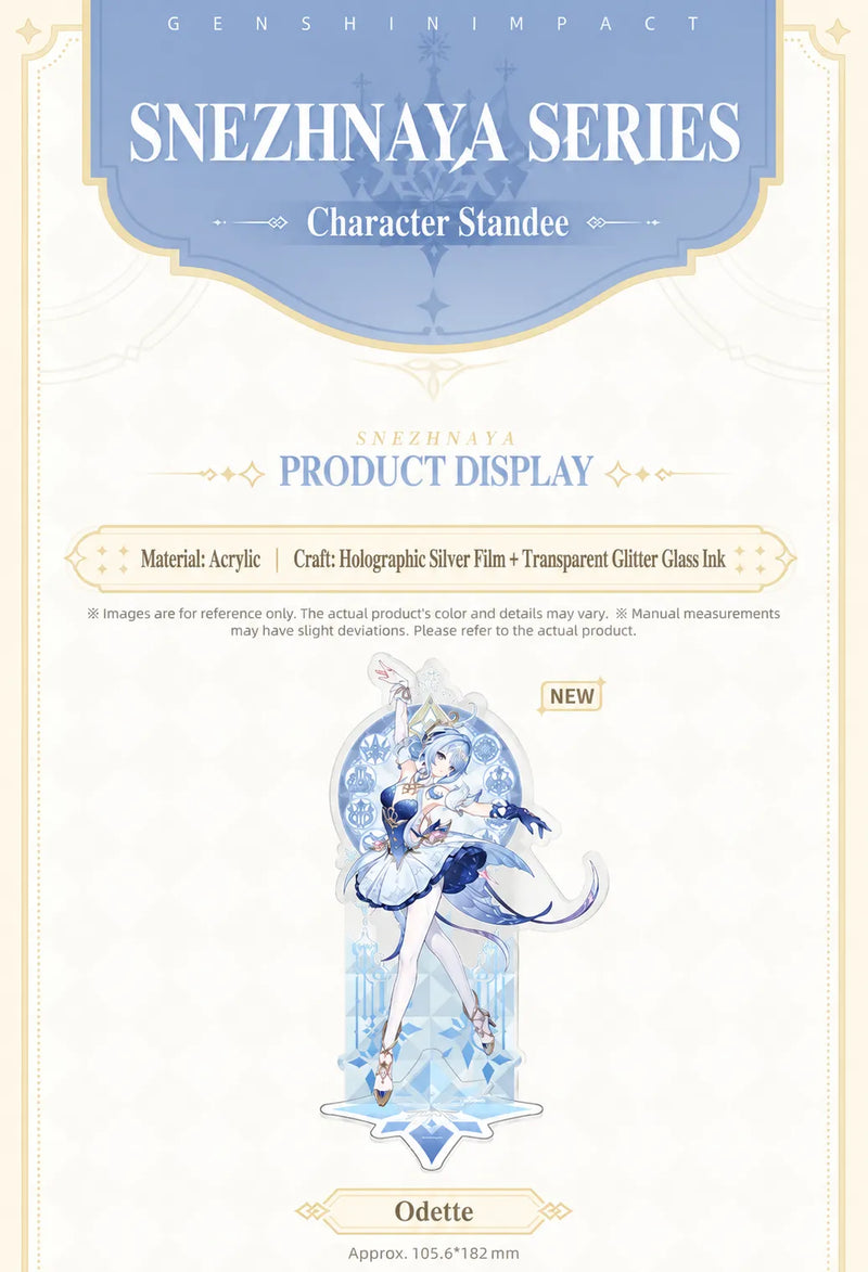 Genshin Impact Snezhnaya Odette acrylic character standee with decorative themed base